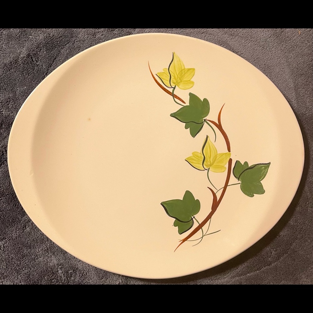 Vintage MCM Blue Ridge Southern Pottery Baltic Ivy Oval Serving Platter.